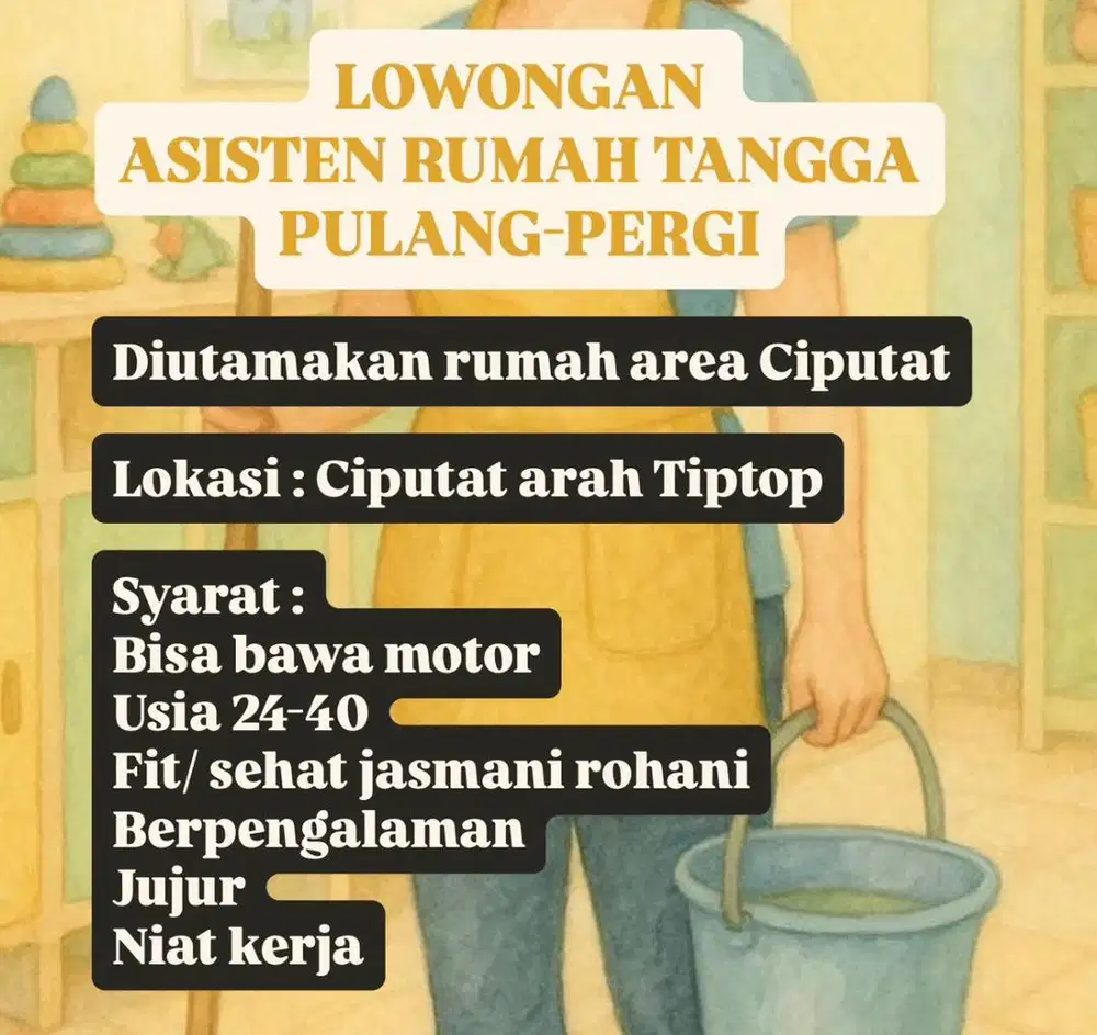 Dibutuhkan ART PP Ciputat