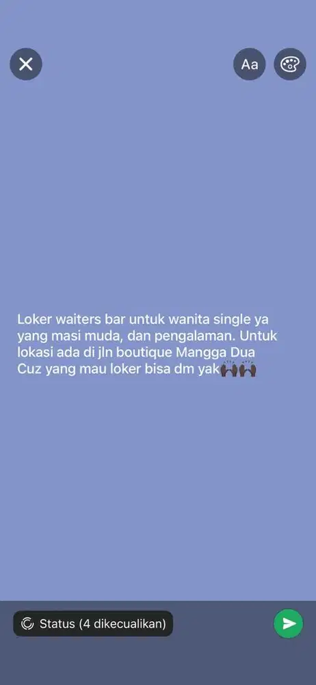 Lowongan kerja waiters bar