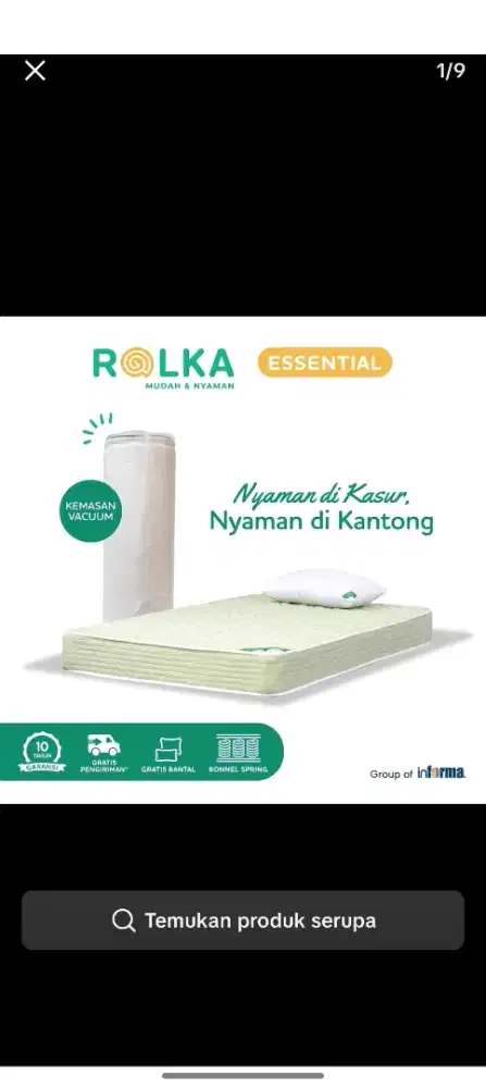 Kasur / Springbed Merk Rolka Essential Bonnel