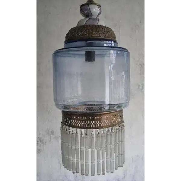 Vintage antik art deco design classic hanging lamp Majolica