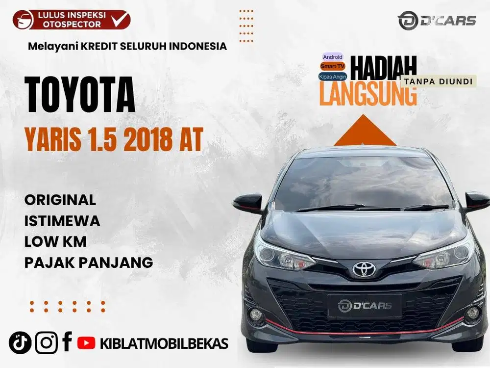 DIJUAL 25 JUTAAN TOYOTA YARIS TRD S LOOK MATIC 2018 LOW KM RECORD