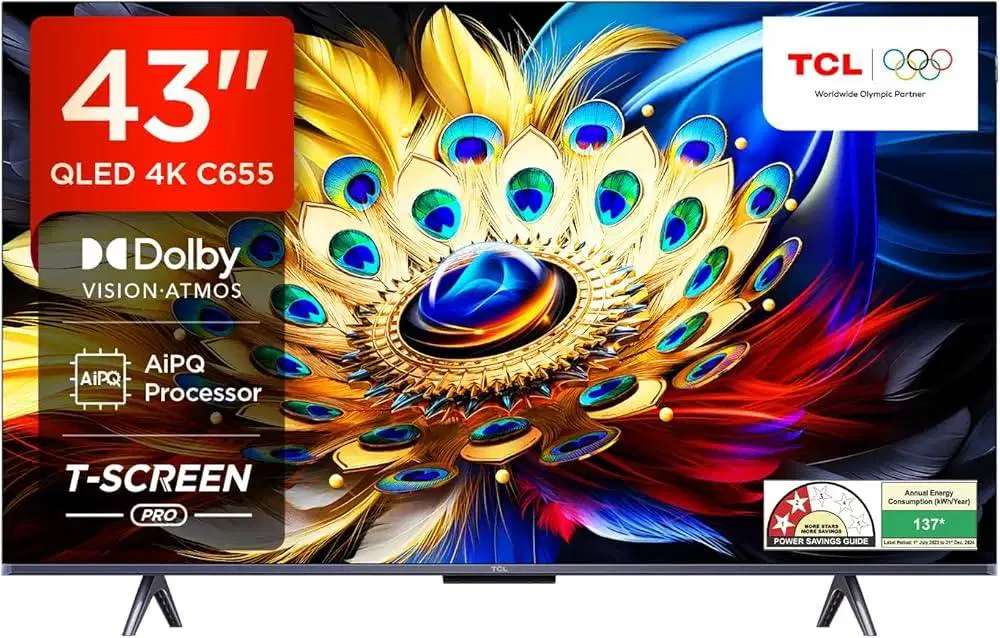 Smart TV TCL 43 Inch Qled Pro TCL 43C655 4K barang langka,100% baru