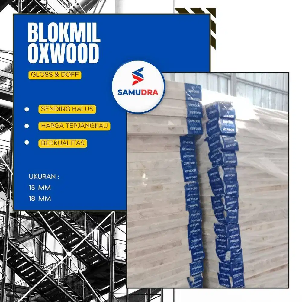 Blokmin 18mm Oxwood untuk Pintu, Lemari, Kitchen Set dan Mebel