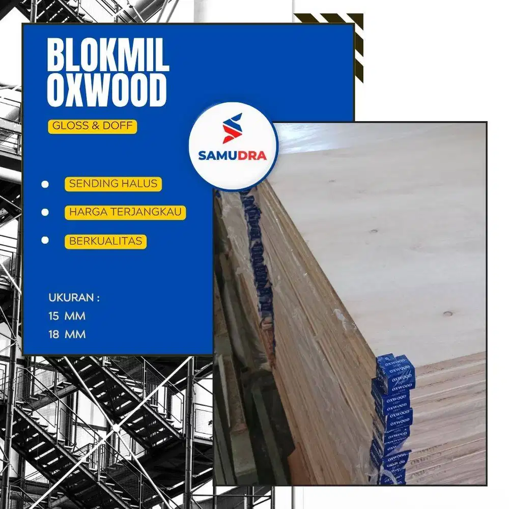 Blokmin Putih doff 18mm Tulangan Kayu Padat (Bukan Serbuk)