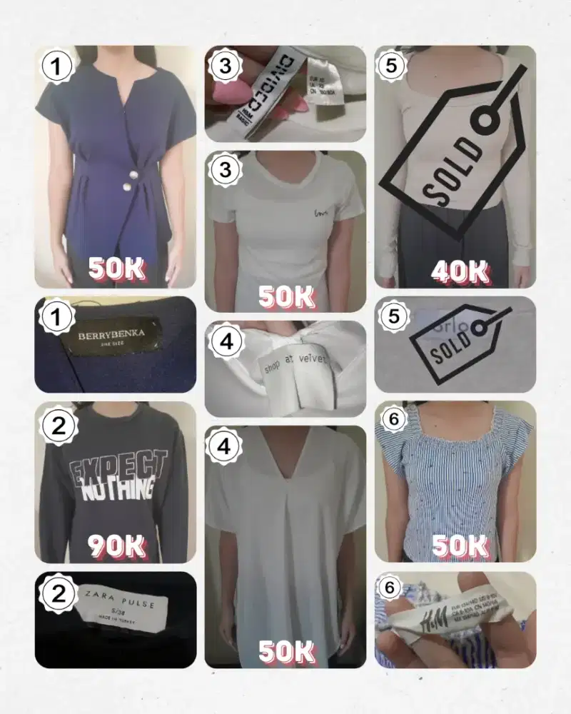Baju H&M Zara no brand preloved