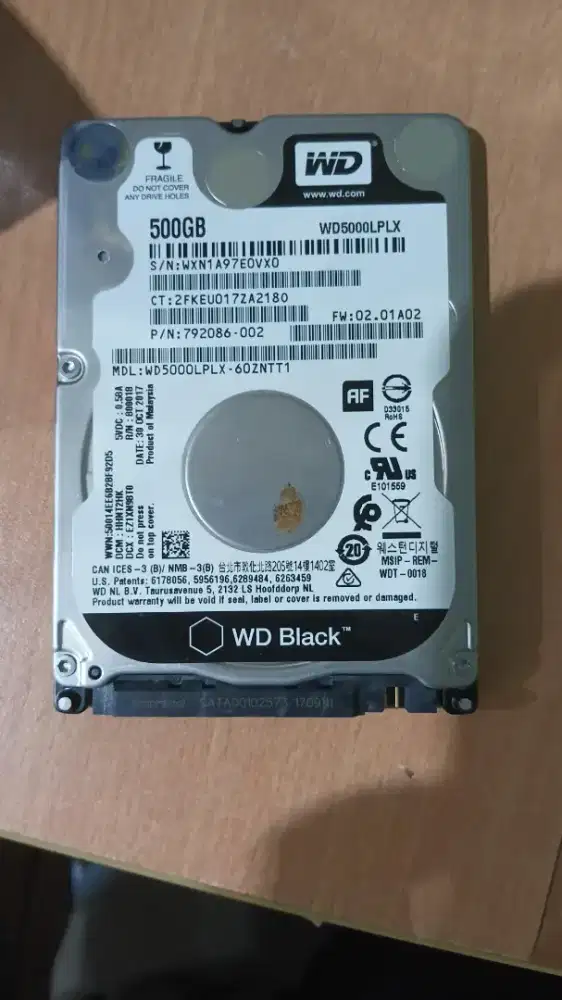 Hdd wd 500gb second