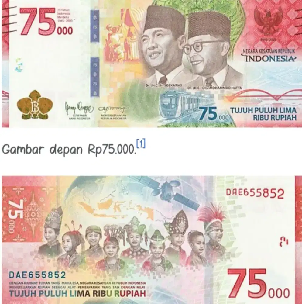 Uang kertas Rp75.000,00 (LANGKA)