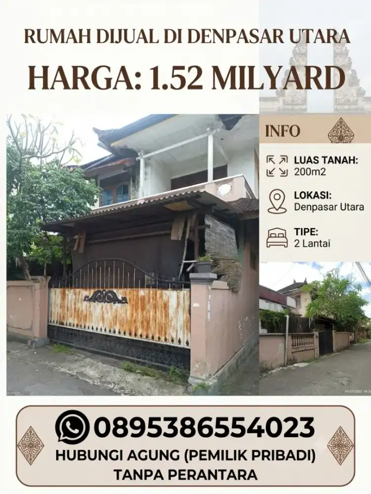 Djual rumah 2 lantai denpasar