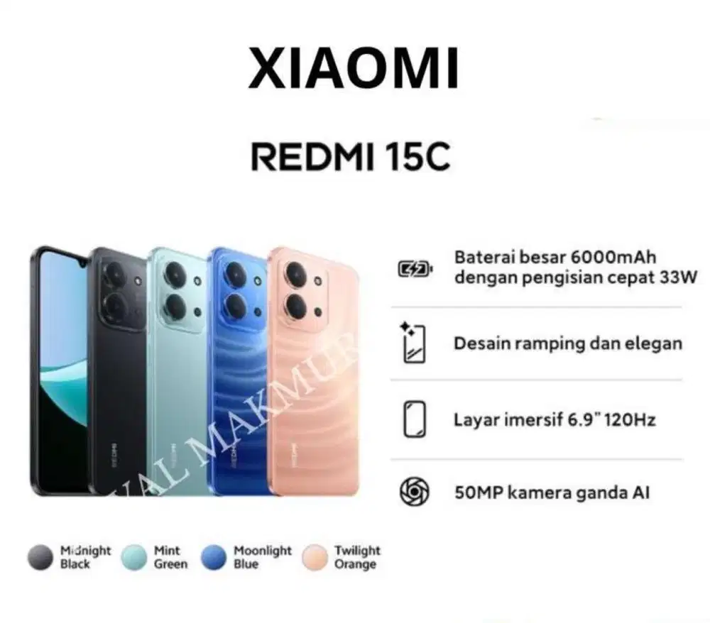 Redmi 15C 6-128GB | Gratis 6 bulan perlindungan lengkap