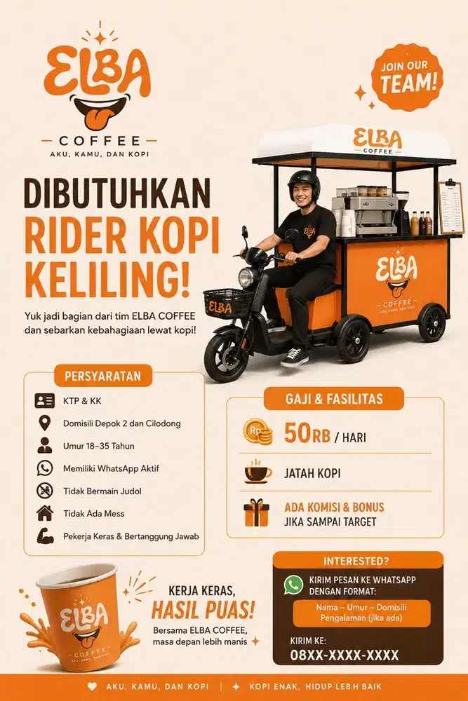 Lowongan rider kopi keliling