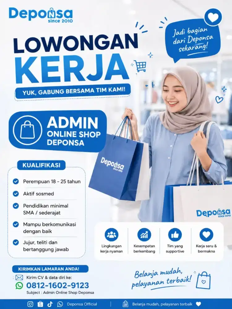 Dibutuhkan Segera admin online shop