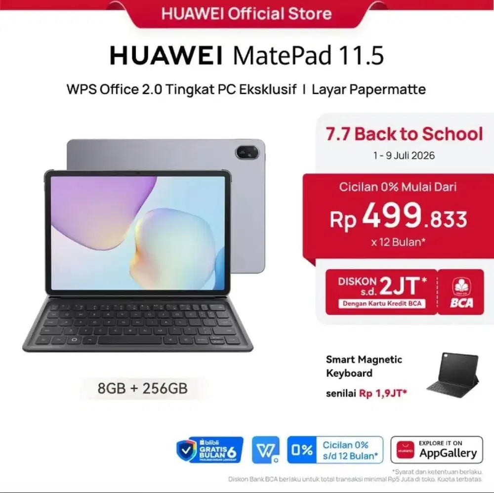 MatePad 11.5 | Free Smart Keyboard Gratis 6 bulan perlindungan lengkap