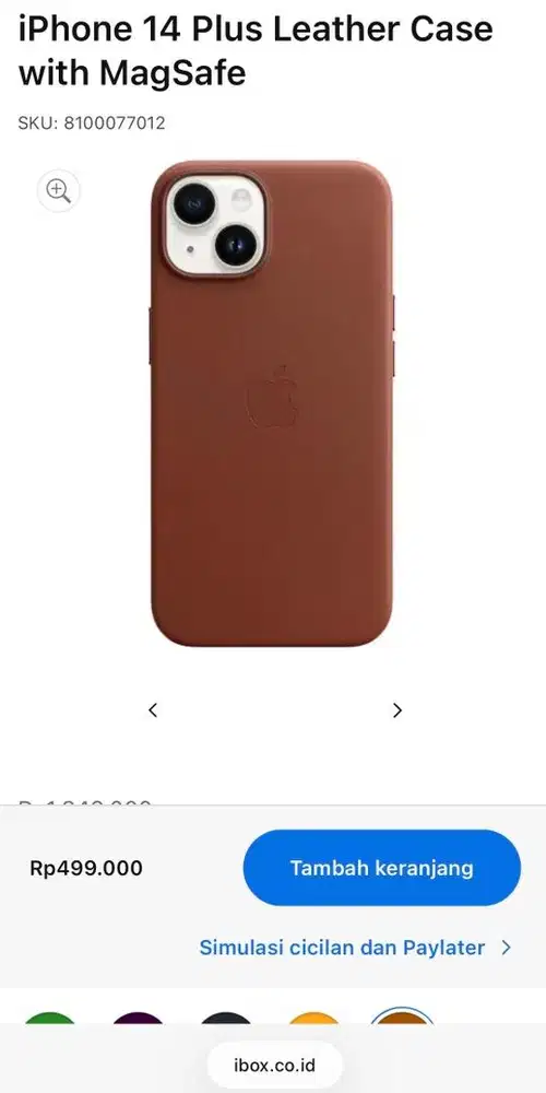 Apple Leather Case Umber iPhone 13 14 15 Plus Original iBox Kulit