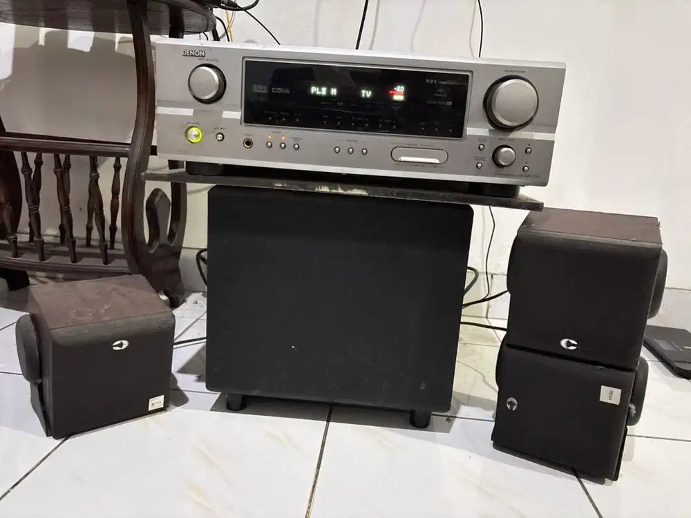 Denon Home Theater 5.1 AVR-1707 + Subwoofer + Speaker Full Normal