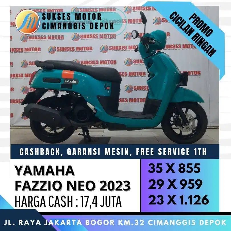 DP 700 FAZZIO NEO 2023 CASH KREDIT UNIT MULUS FREE SERVICE 1TH