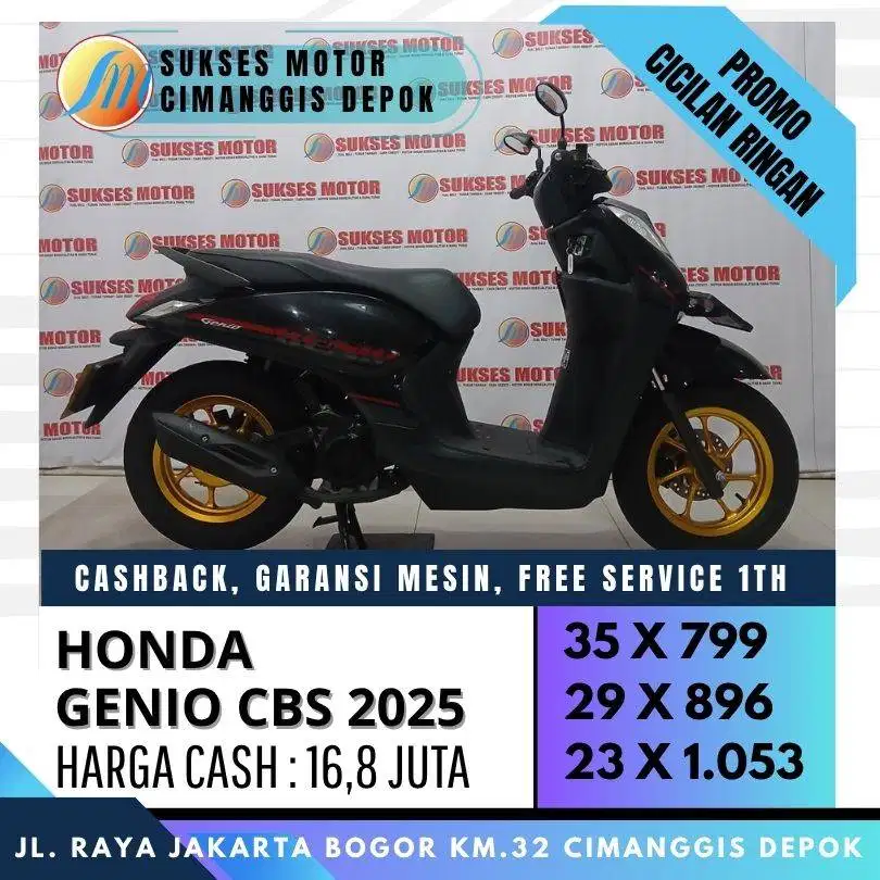 GENIO CBS 2025 KM LOW UNIT MULUS LIKE NEW CASH KREDIT BISA JABODETABEK