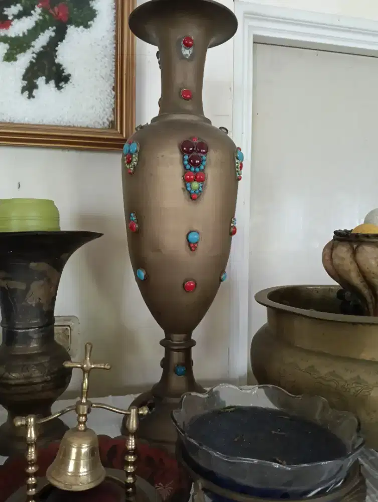 vintage brass vase.