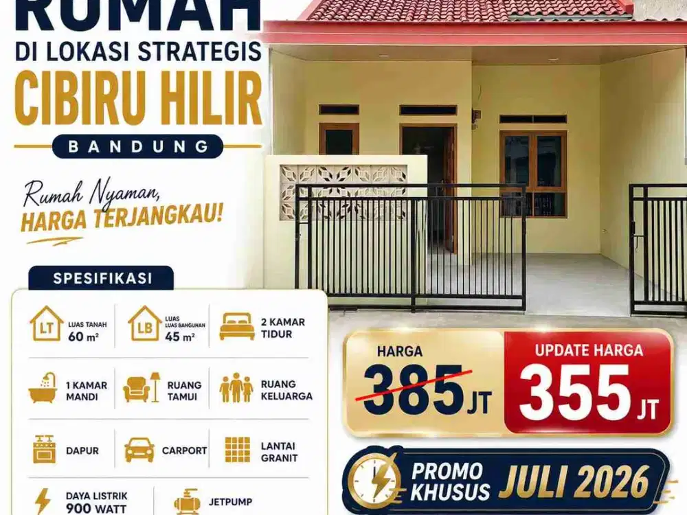 Rumah murah 300 jutaan di Cibiru Hilir, Bandung