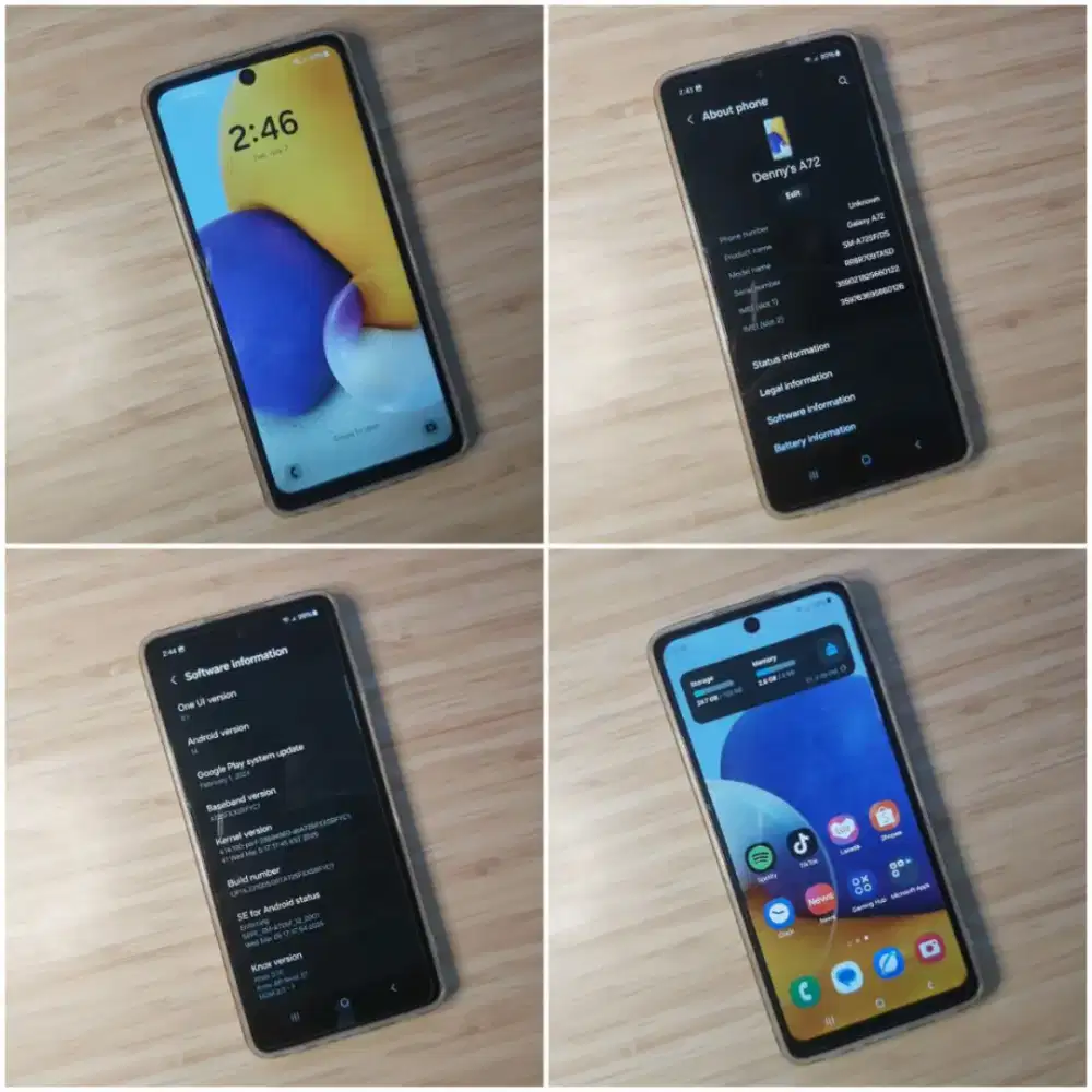 Samsung A72 Black 8GB/128GB 4G LTE Fullset ... ada Minus butuh Service
