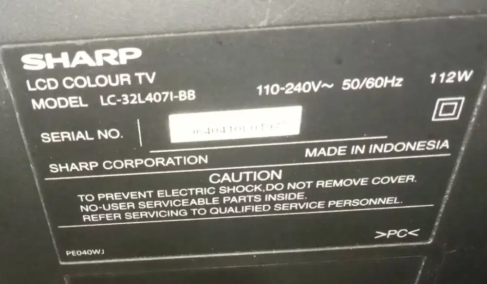 Tv Sharp Lcd  CoLour 32 inc Analog