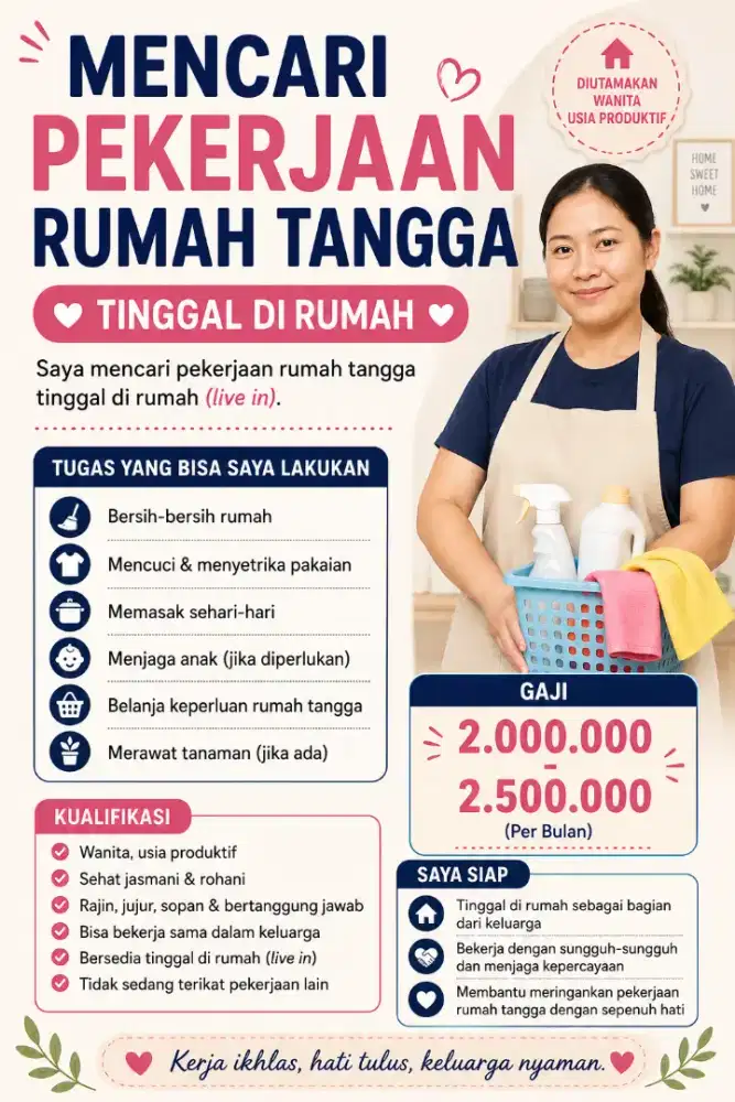 Mencari pekerja rumah tangga / ART