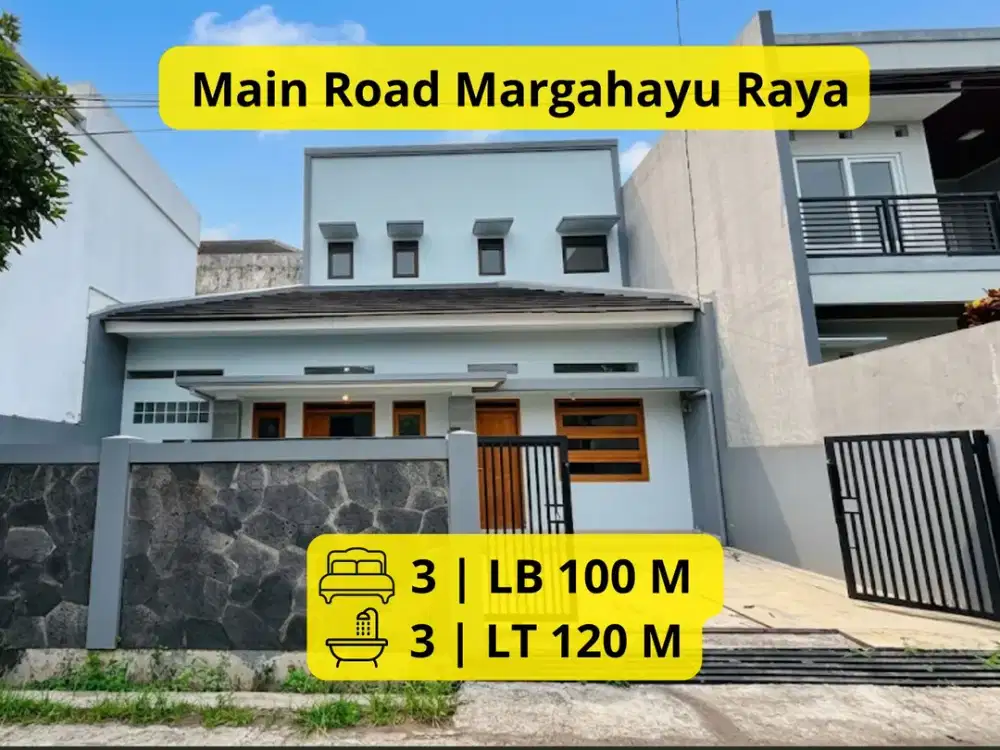 Dijual Rumah Baru Main Road Margahayu Raya Bandung LT 120 m² | 2 Lantai | Cocok Hunian & Usaha | Rp 1,1 M Nego