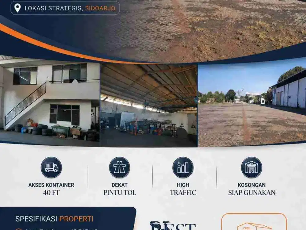 TERMURAH
PABRIK + GUDANG SIAP PAKAI LOKASI NOL JALAN NASIONAL, SIDOARJO
