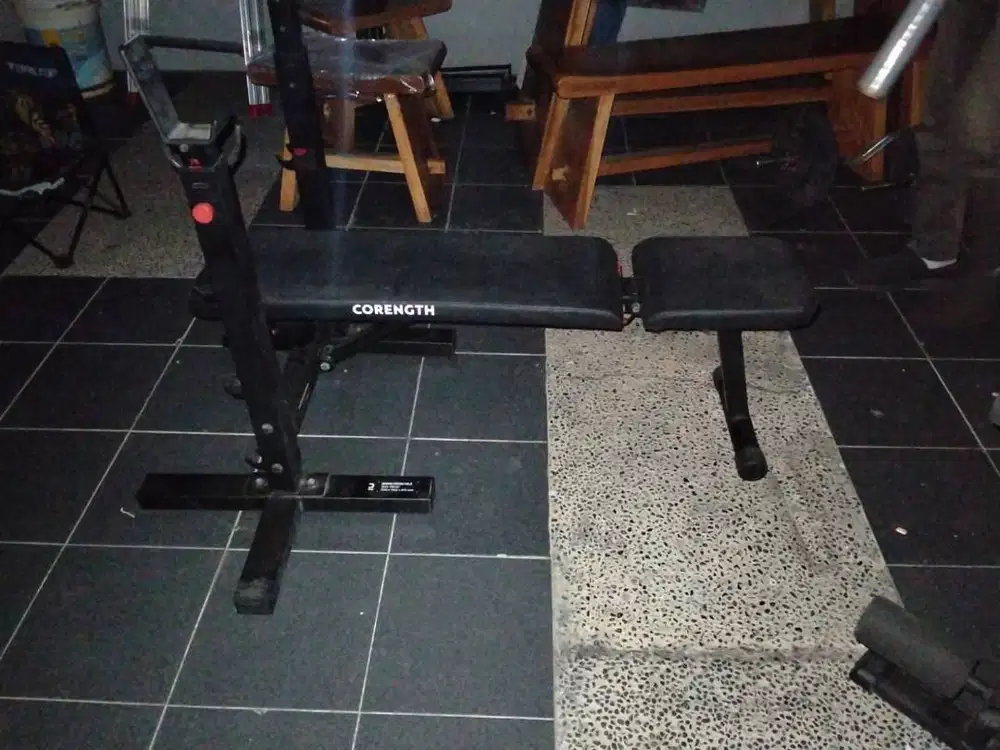 Home gym Bench press-shit up bench-stik barbell + EZ bar