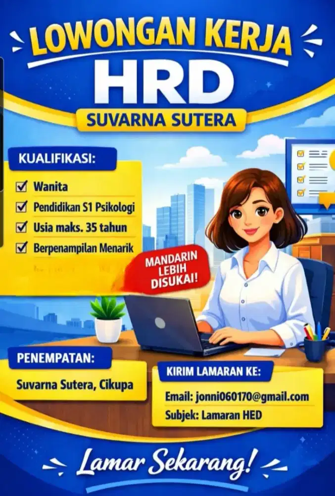 Dibutuhkan staff HRD