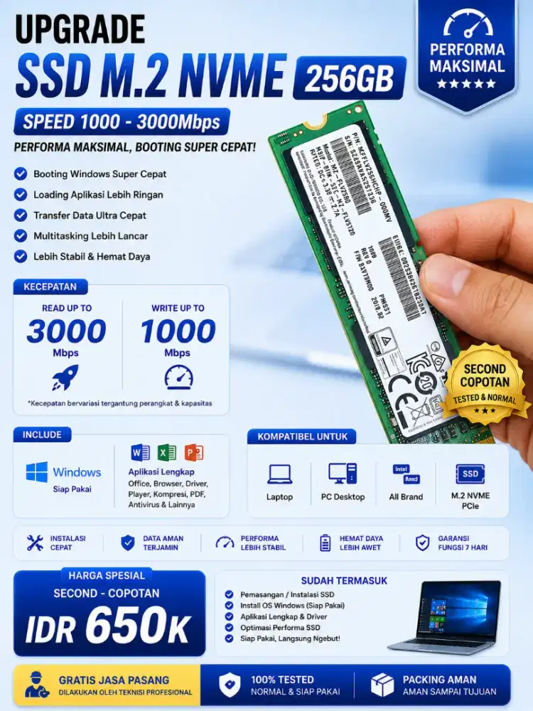 SSD M2 SATA NVKE 256GB - #UPGRADE