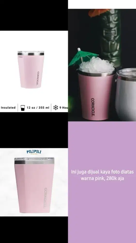 Corkcicle 12oz pink