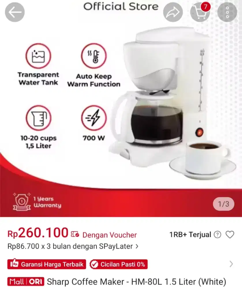Coffe maker sharp
