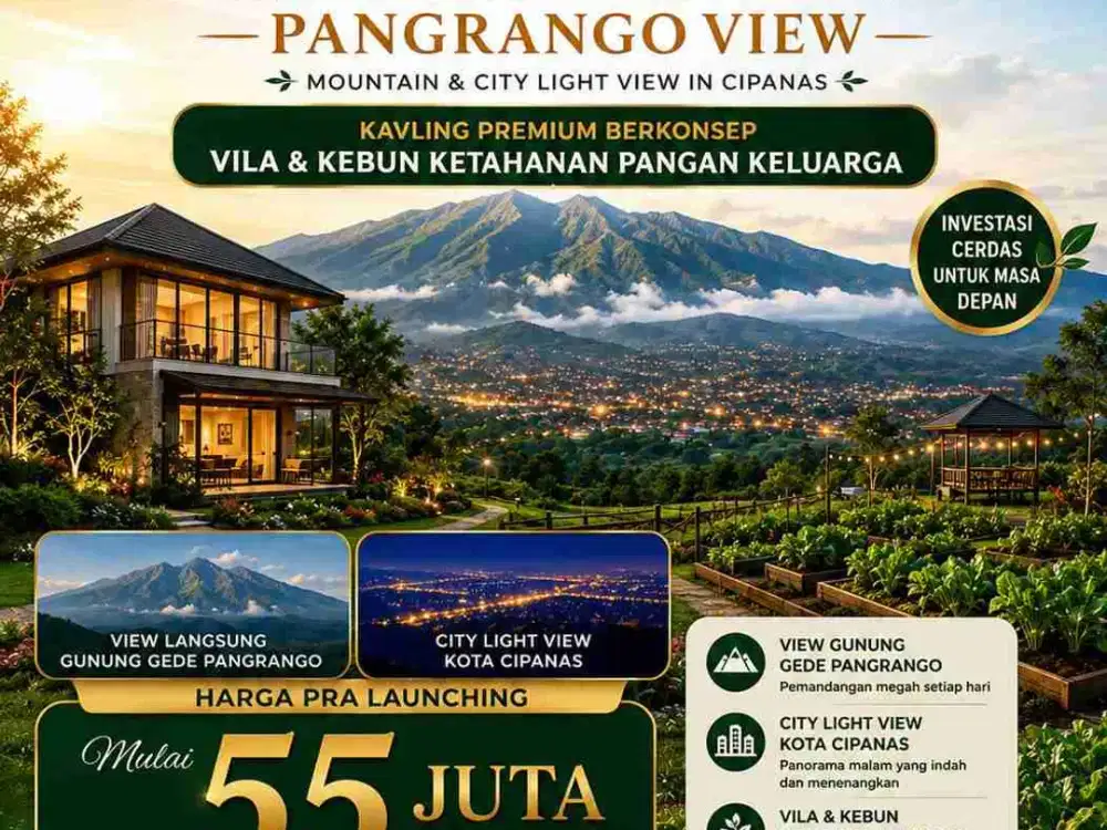 JUAL TANAH KAVLING SHM MURAH CIPANAS BOGOR VIEW GUNUNG GEDE PANGRANGO