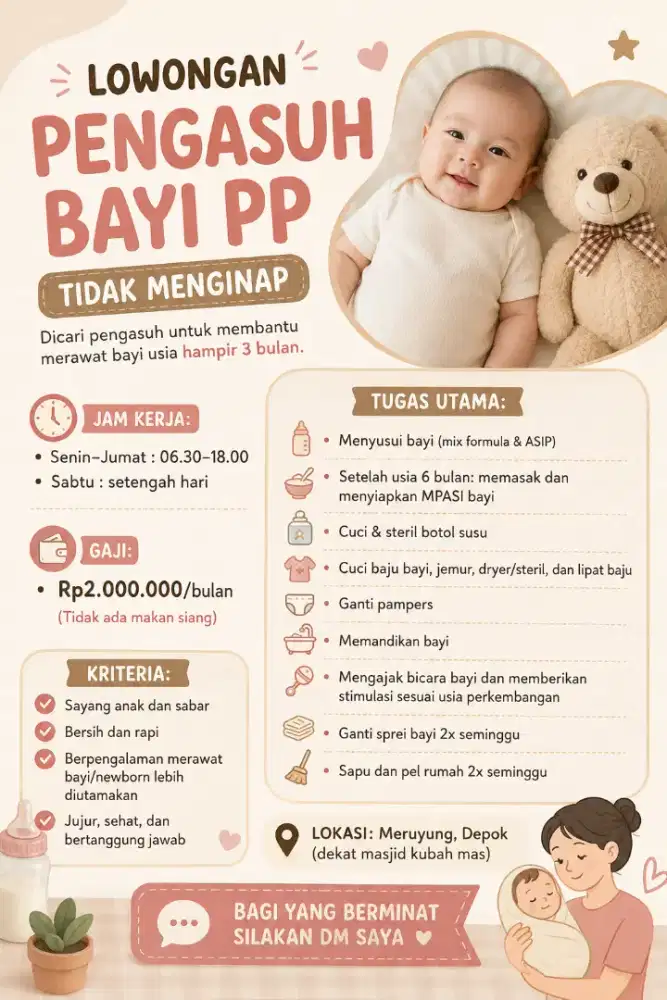 Loker Babysitter/ Pengasuh Bayi