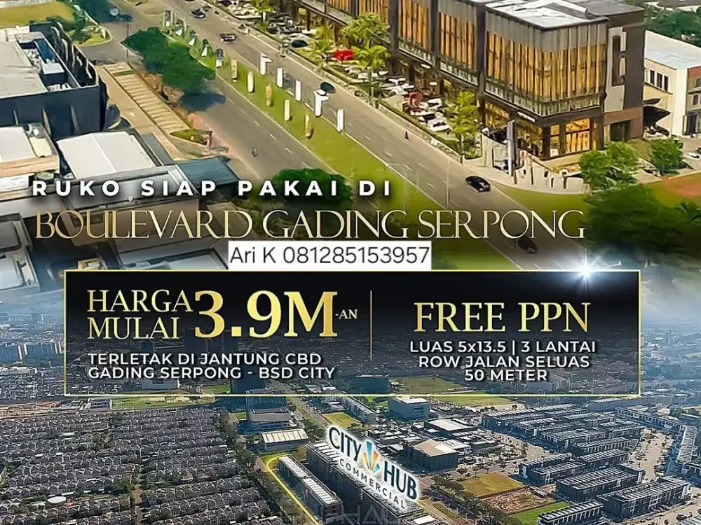 RUKO READY STOK! CITY HUB COMMERCIAL SUMMARECON SERPONG BEST OFFER NOW!