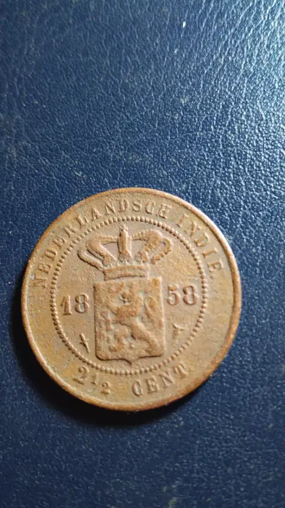 Coin Kuno Nederlandsch Indie 2,50 Cent 1858 jt