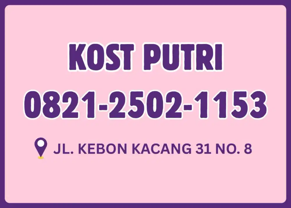 Kos disewakan , untuk perempuan di dekat plaza Indonesia mall,HI,GI