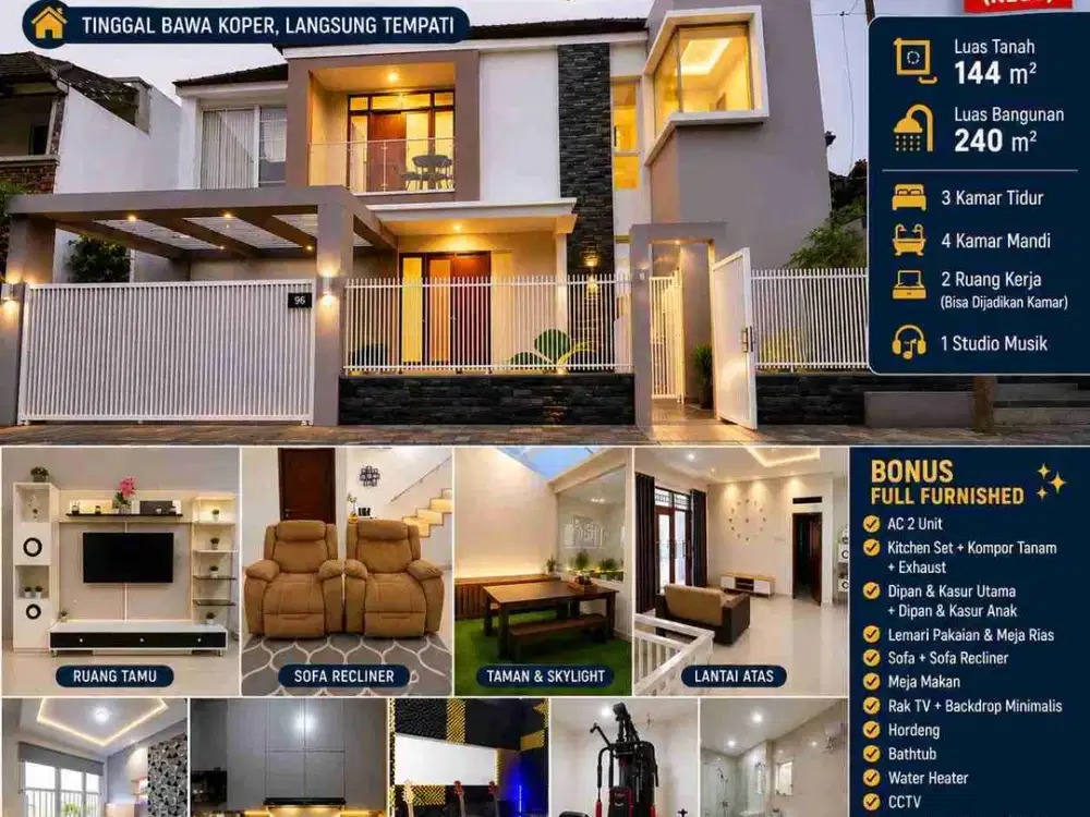 rumah full furnish cantik siap huni di margahayu metro bandung