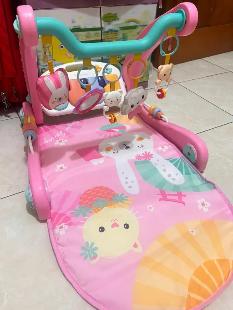 Sugar baby mainan piano playmat push walker pink murah