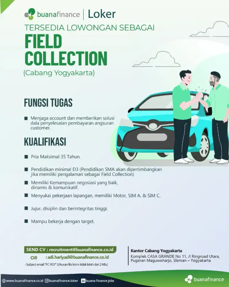 Lowongan Kerja Bagian Lapangan di PT BUANA FINANCE Tbk