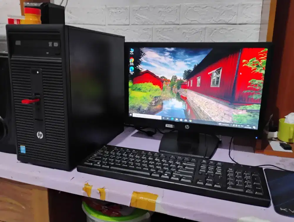 Pc editing dan gaming HP / intel gen4 + ram 8gb + monitor 19inch