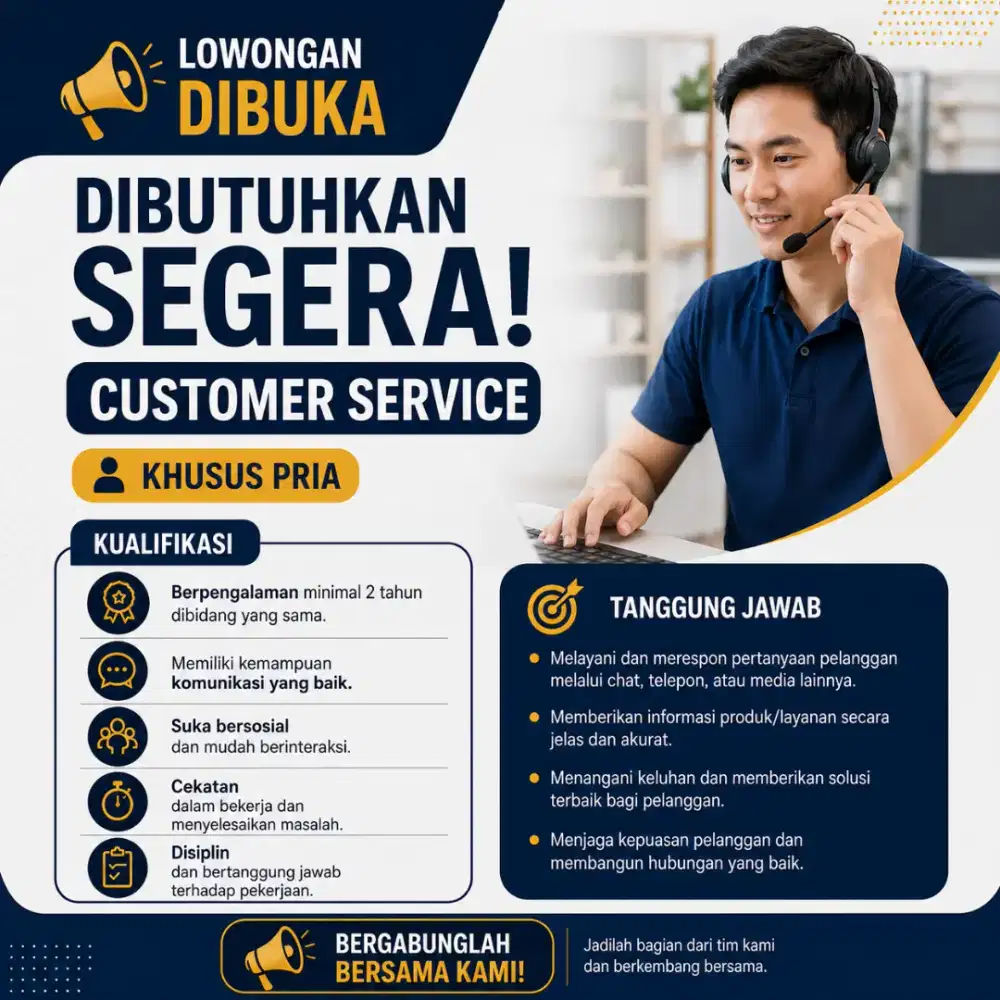 Dibuka Lowongan Posisi CS dan warehouse Online shop
