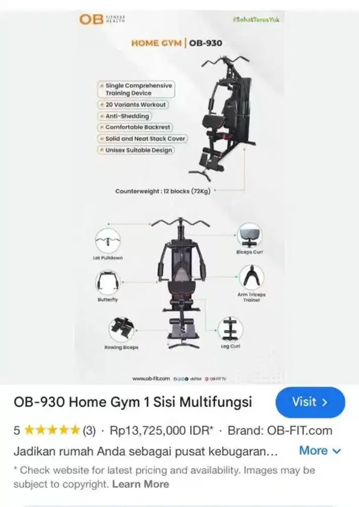 Alat gym ob-930 home gym