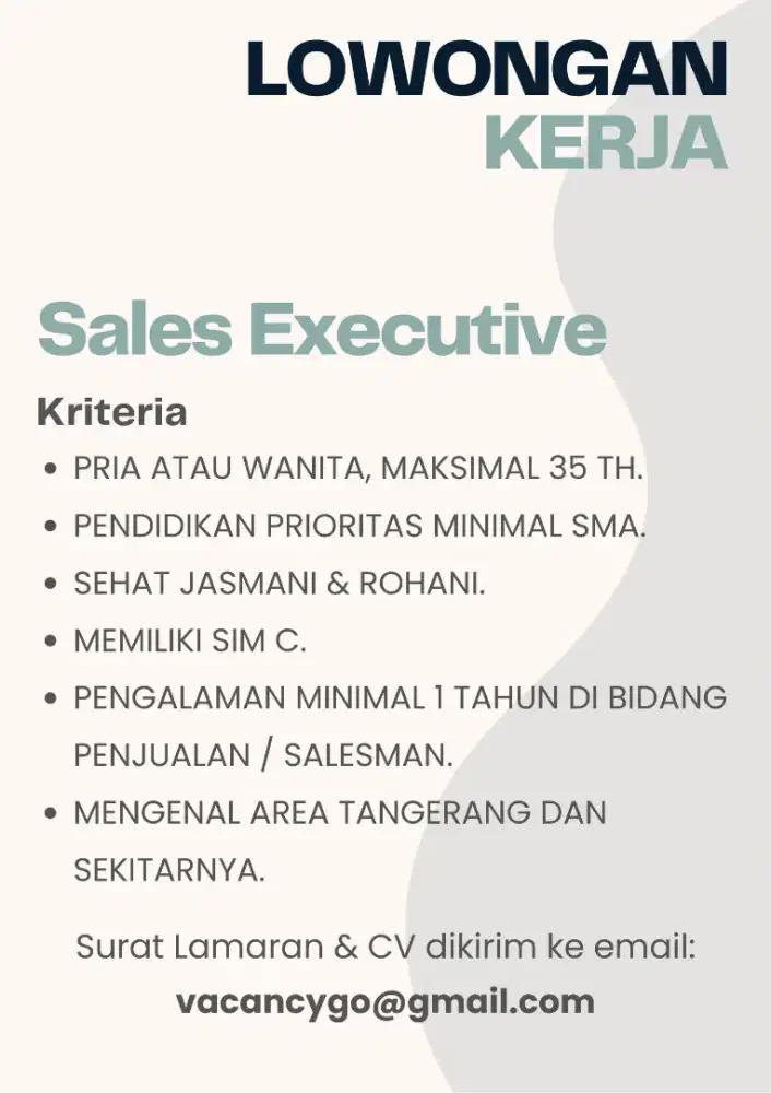 LOWONGAN KERJA SALESMAN