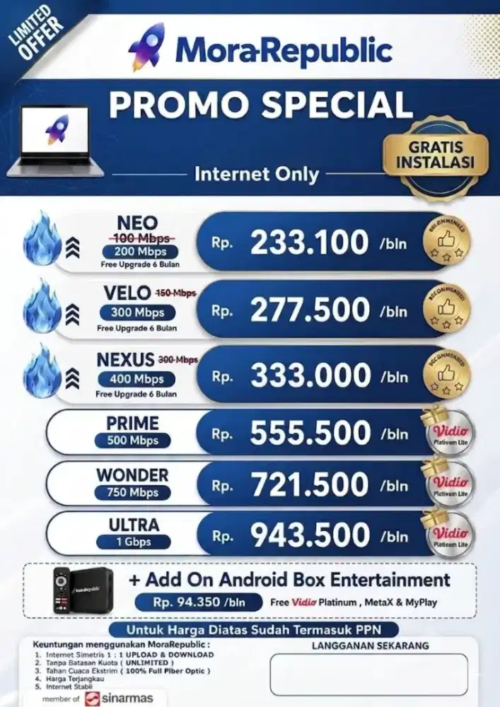 SPECIAL PROMO INTERNET UNLIMITED