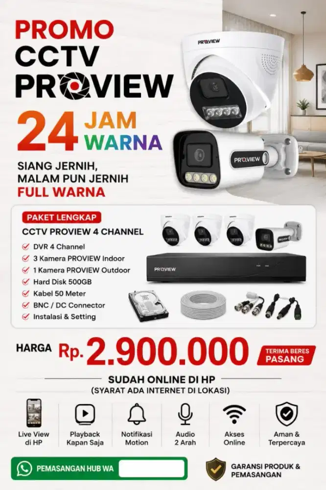 CCTV FULL WARNA 24 JAM