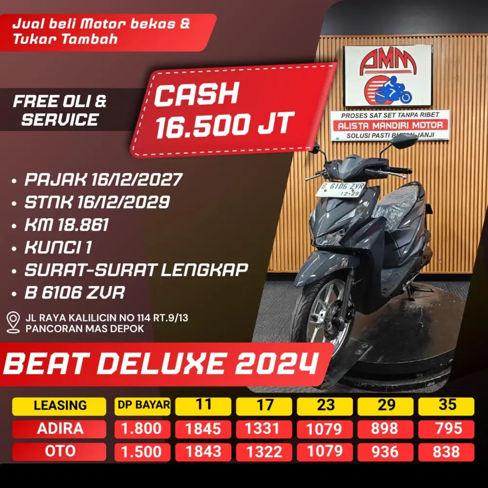 BEAT DELUXE 2024 PAJAK HIDUP CASH / KREDIT ALISTA