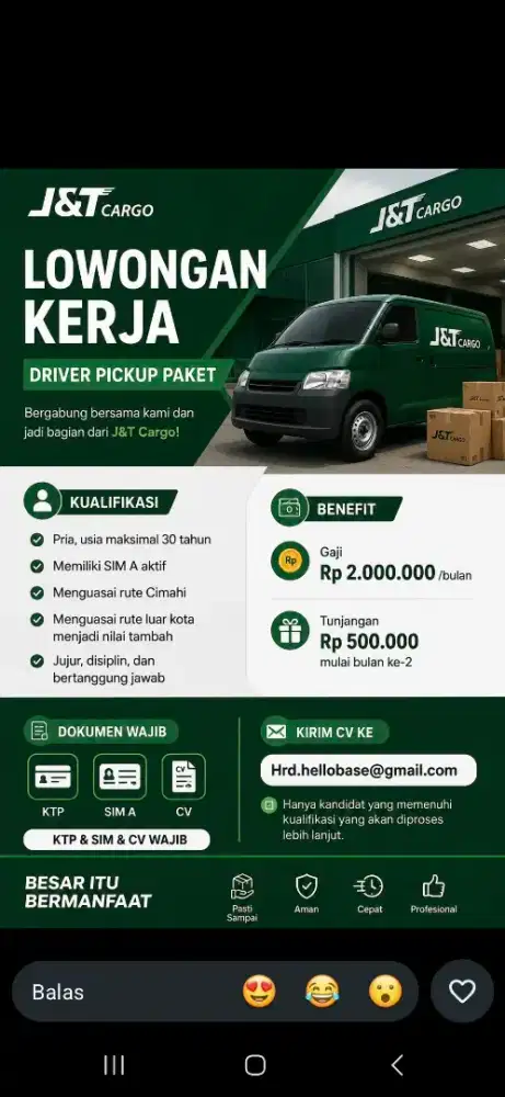 PART TIME KURIR MOTOR