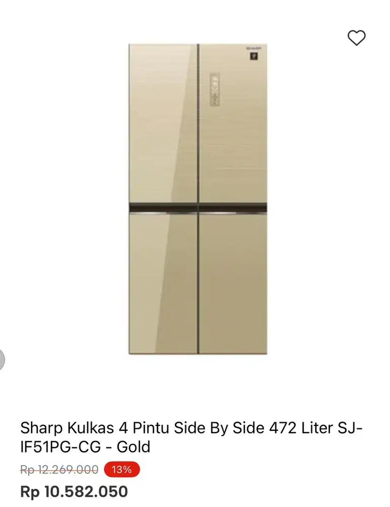 KULKAS SHARP MULTIDOOR TAMPERED GLASS 472liter