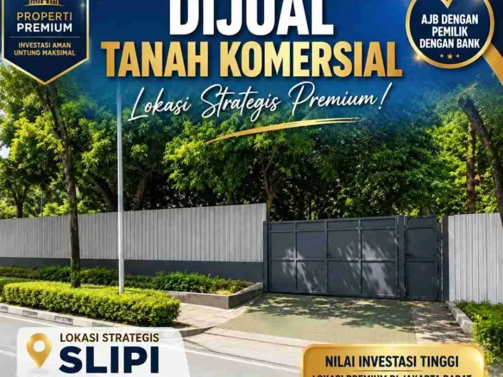DIJUAL TANAH JL. UTAMA JL. Letjen S Parman, SLIPI. DI BAWAH NJOP.